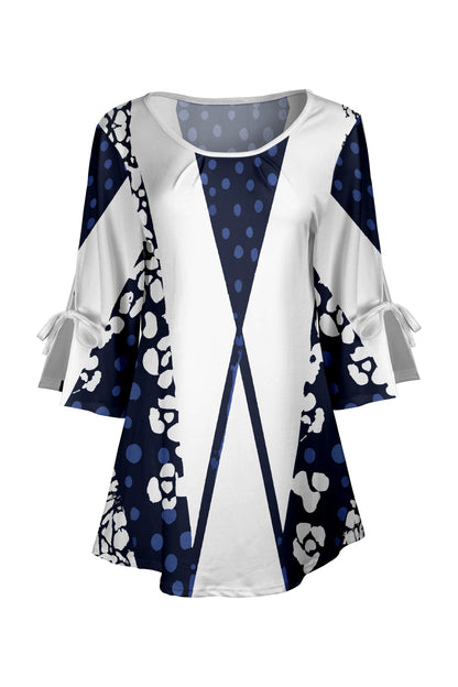 Navy & White Chevron Floral Mix-