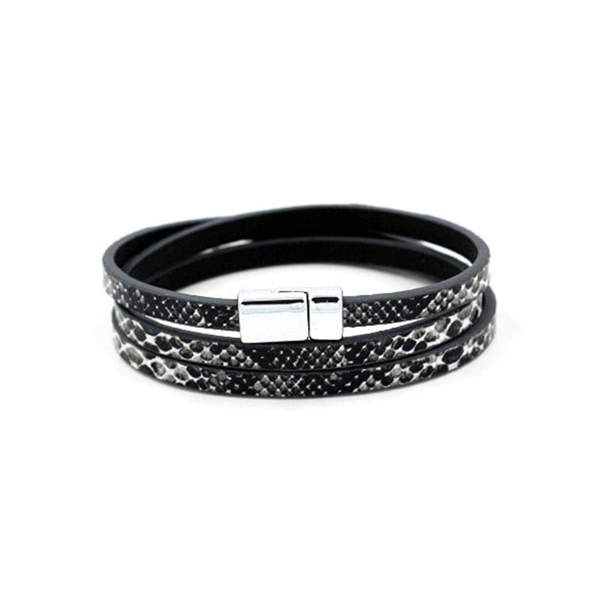 Black Serpentine Layered 0.2'' Bracelet