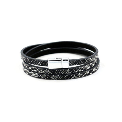 Black Serpentine Layered 0.2'' Bracelet