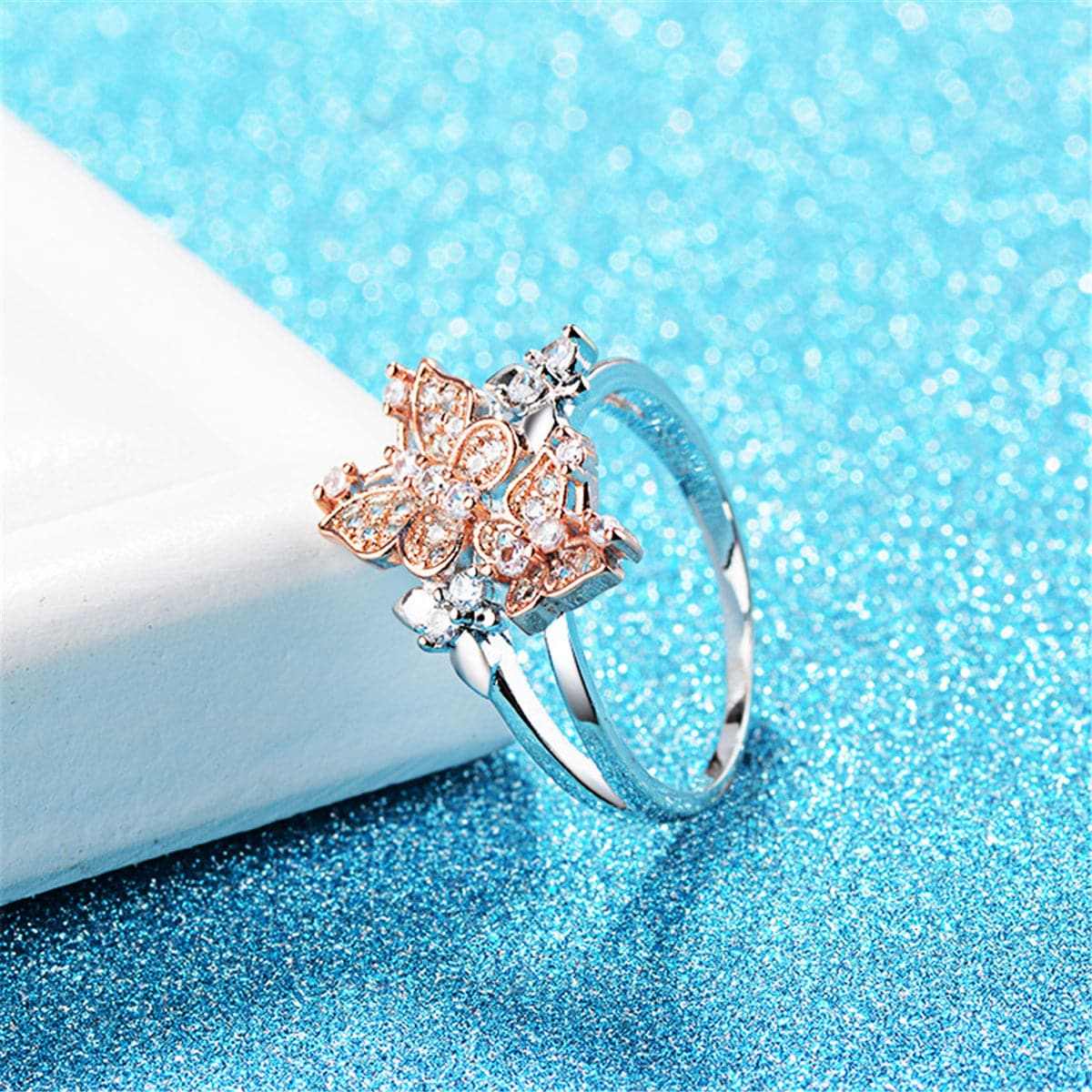 Cubic Zirconia & Two-Tone Butterfly Ring