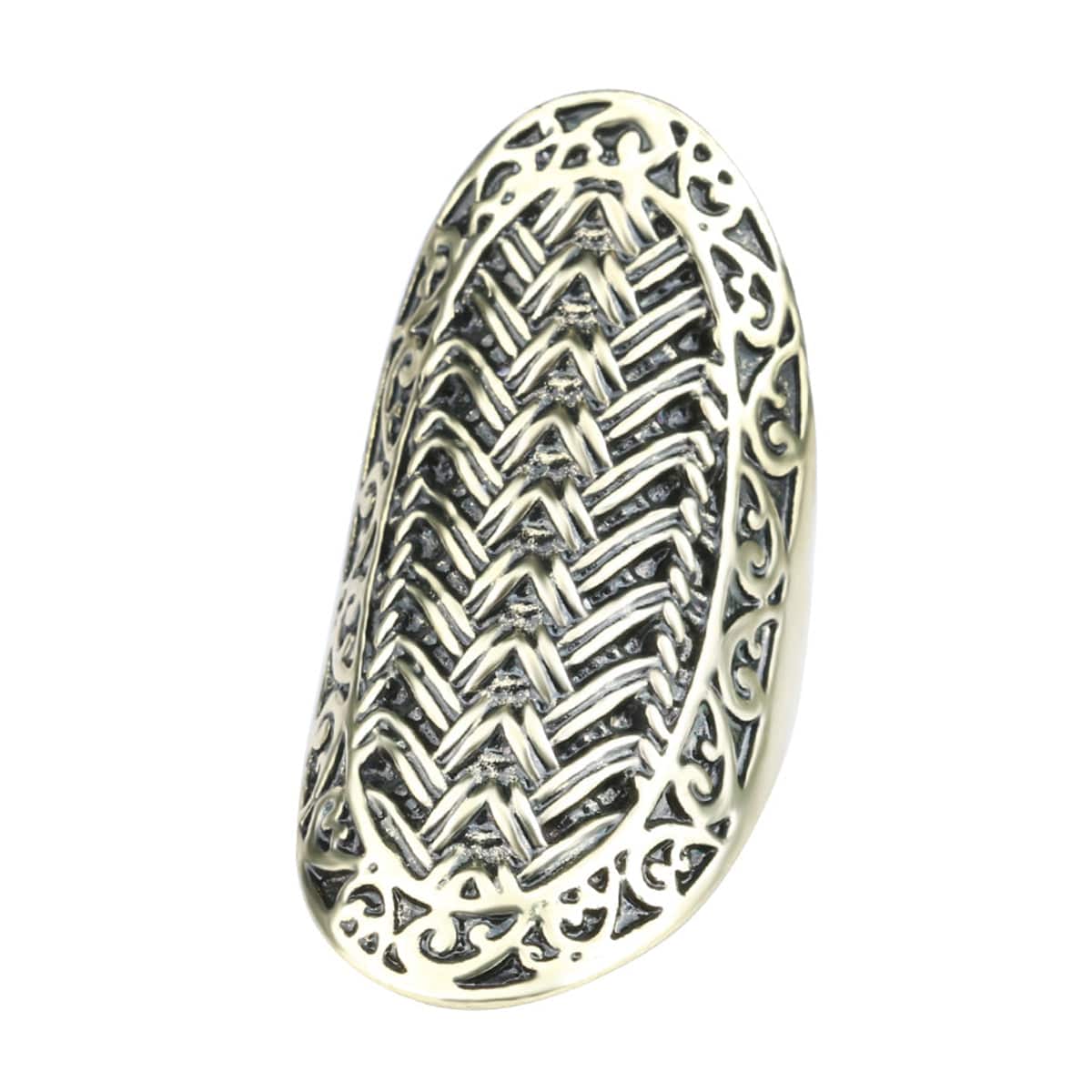 Goldtone Weaving Band Ring-3