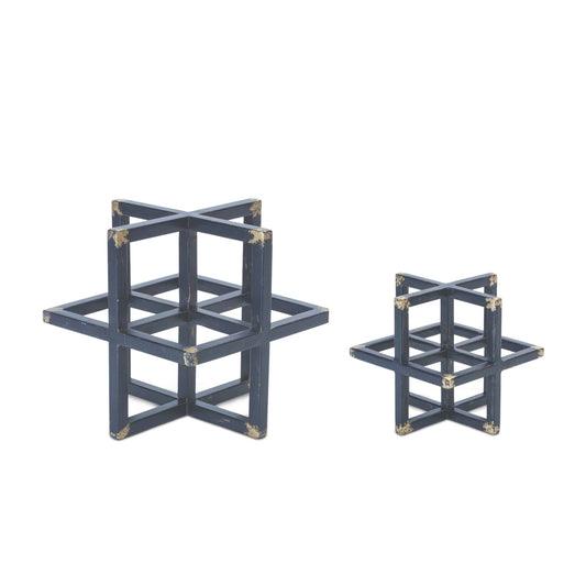 Melrose International Modern Metal Star Sculpture (Set of 2)