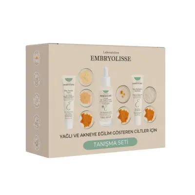 Embryolisse Skincare Set for Acne-Prone Skin - Travel Size Kit with Mattifying Moisturizer, Anti-Blemish Serum & 3-in-1 Secret Paste