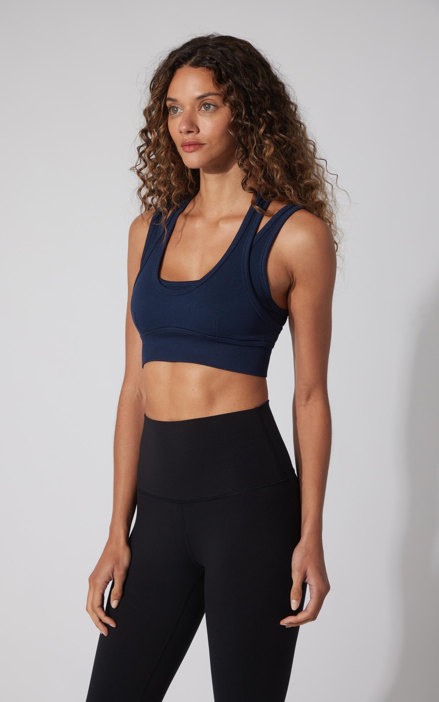 Seamless Ribbed Double Layer Bra - Our Petal Tone Story