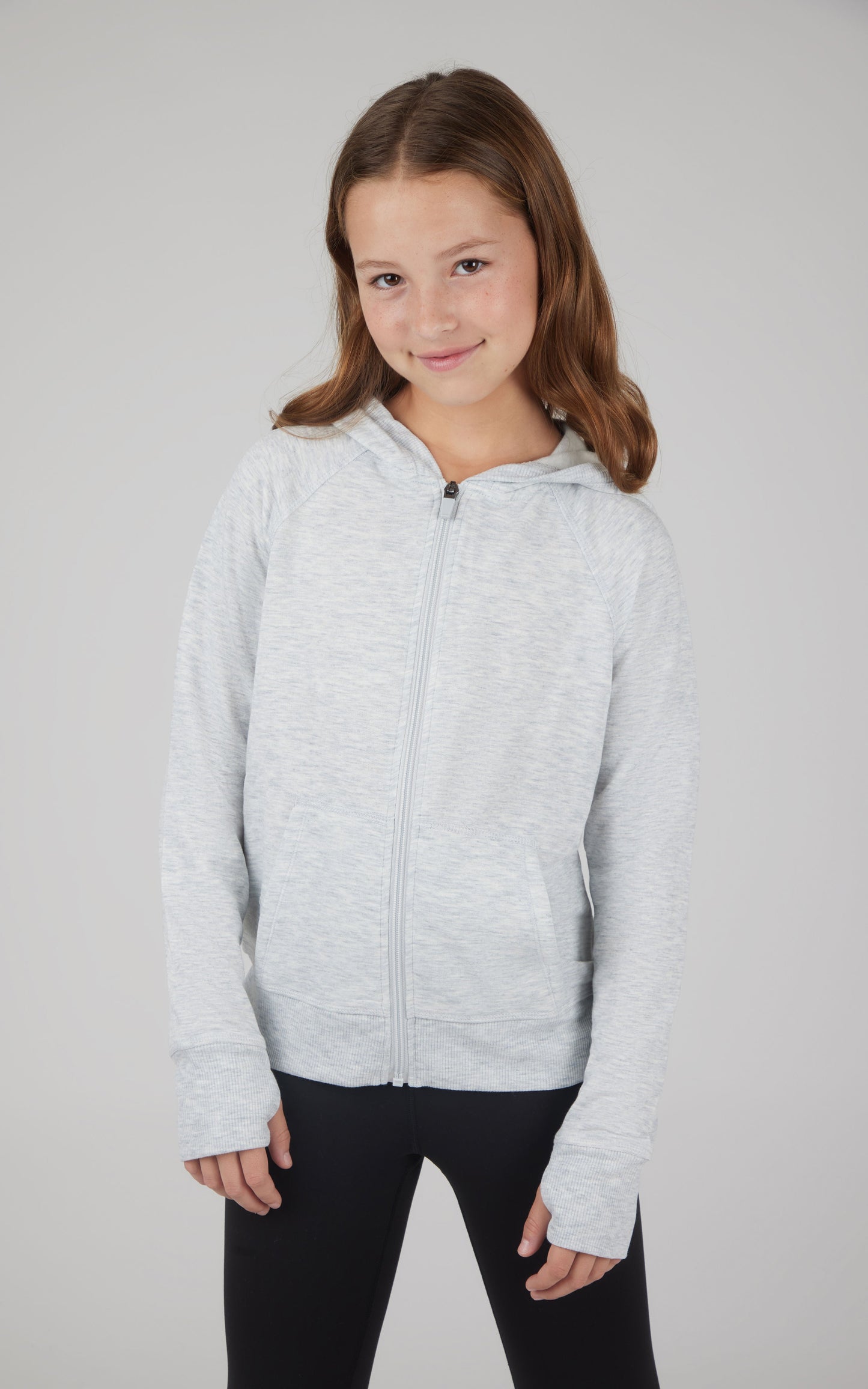 Girls Brushed Full Zip Hooded Jacket
