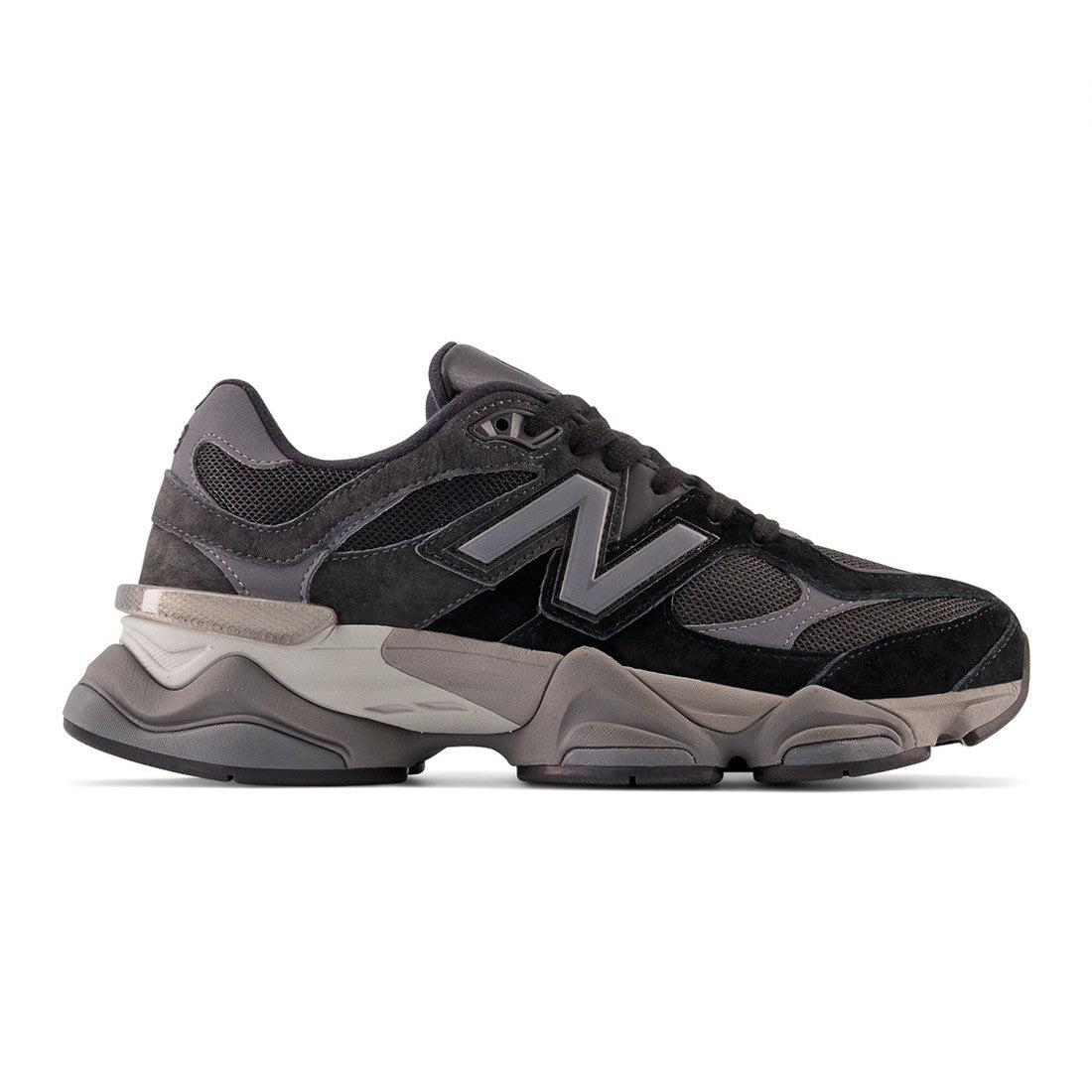 New Balance 9060 Unisex Men's Sneakers — Black/Castlerock Suede Low-Top