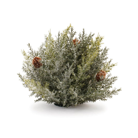 Melrose International Icy Pine Half Orb with Pinecones (Set of 2)