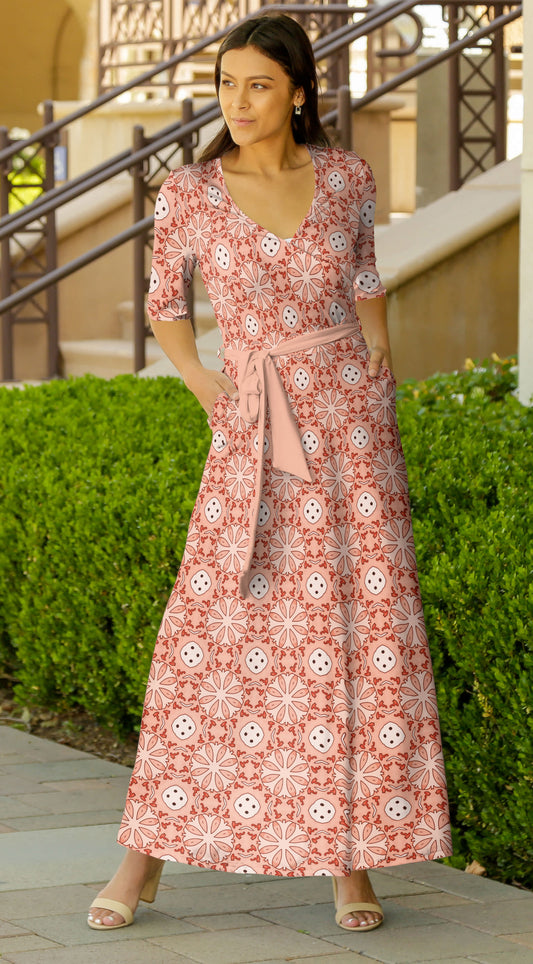 Red & White Tile Print-