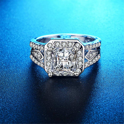 Blue Crystal & Cubic Zirconia Filigree Ring-14