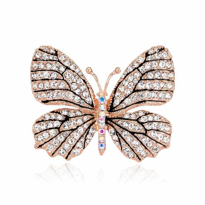 Cubic Zirconia & Goldtone Butterfly Brooch-4