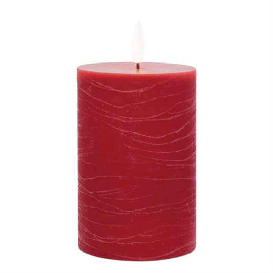 Melrose International FIA Wick Red Pillar Candle (Set of 2)