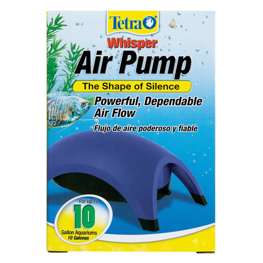 Tetra Whisper Air Pump up to 10 Gallons, for Aquariums, Powerful Airflow, Non-Ul Listed