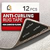 Casafoyer 12 Pcs Non Slip Rug Gripper/Rug Tape for Hardwood Floors – Stops Sliding & Curling – Double Sided Carpet Tape, Triangular Rug Pads – Floor Safe & Reusable Rug Anchors