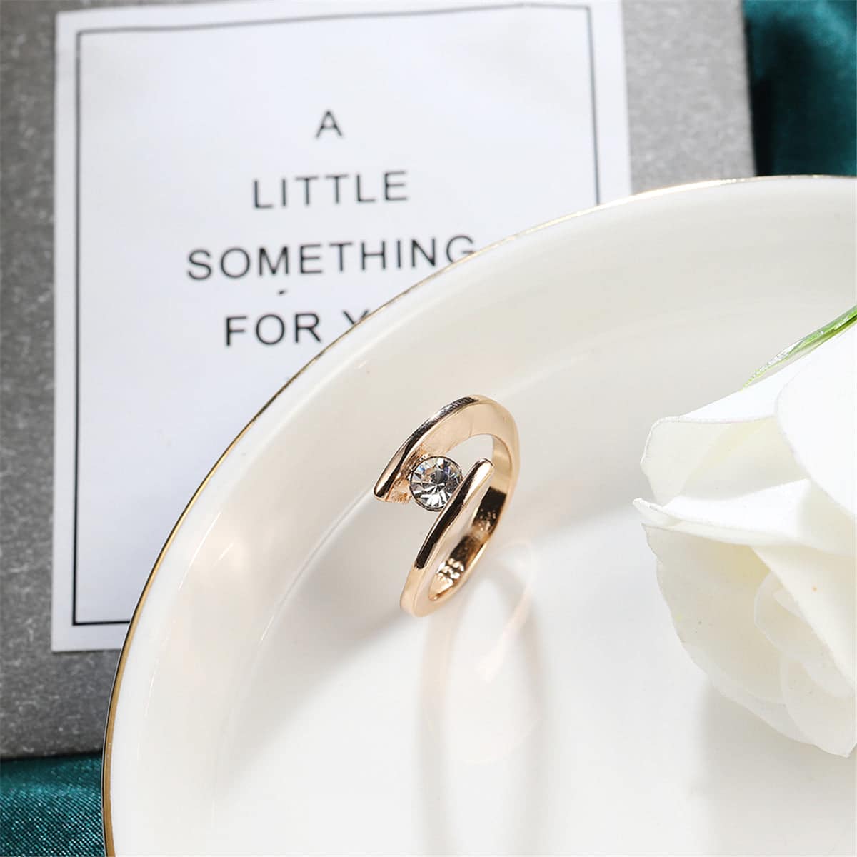 Cubic Zirconia & Crystal Bypass Ring-3