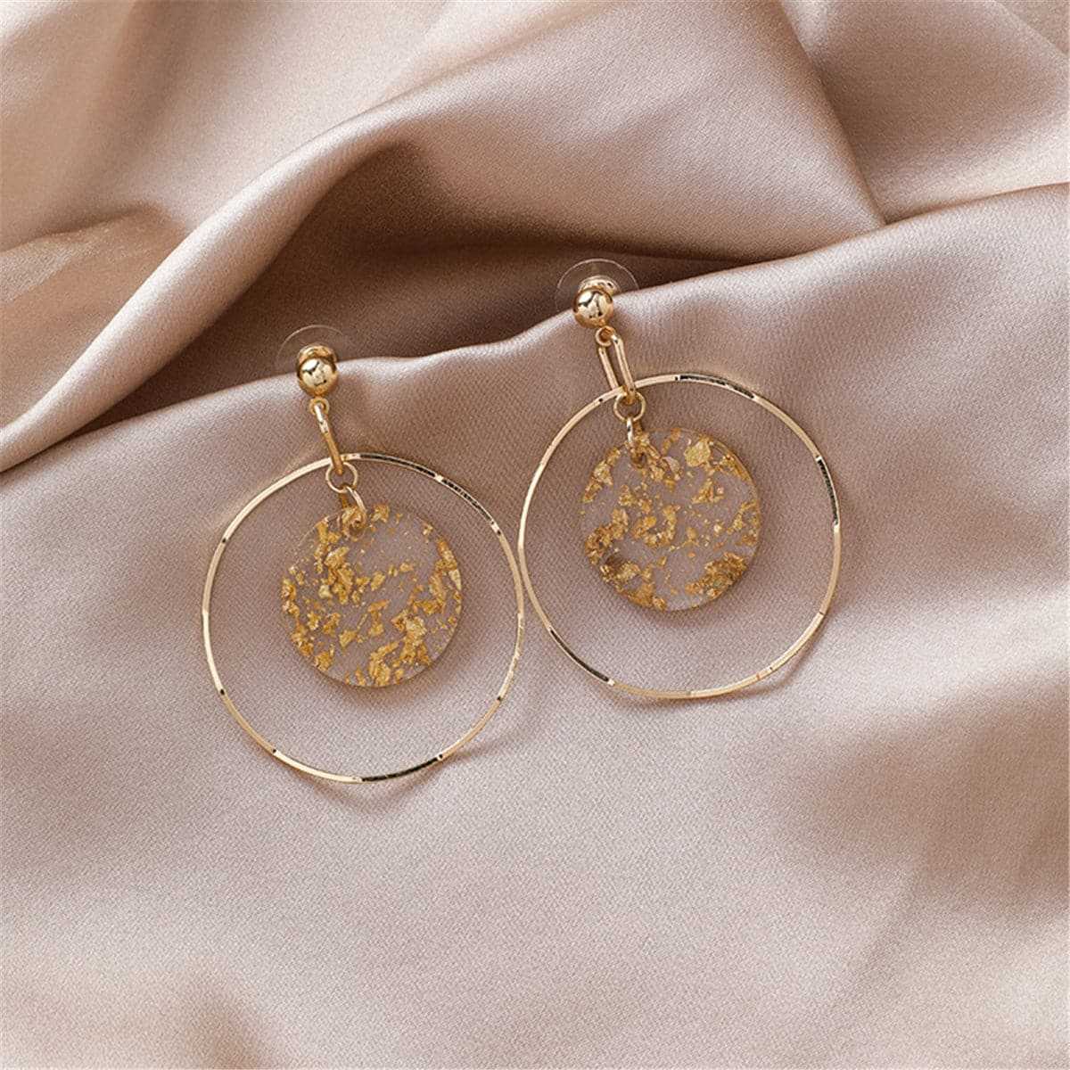 Rose Goldtone Geometric Drop Earrings