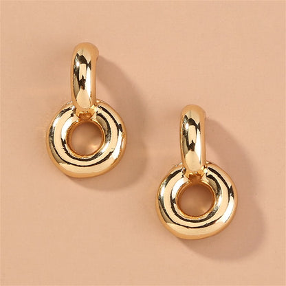 Goldtone Doughnut Drop Earrings