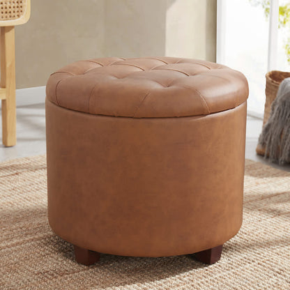 Faux Leather Cognac-
