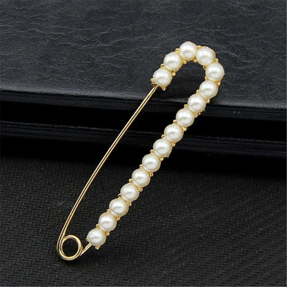 Pearl & Goldtone Pin Brooch