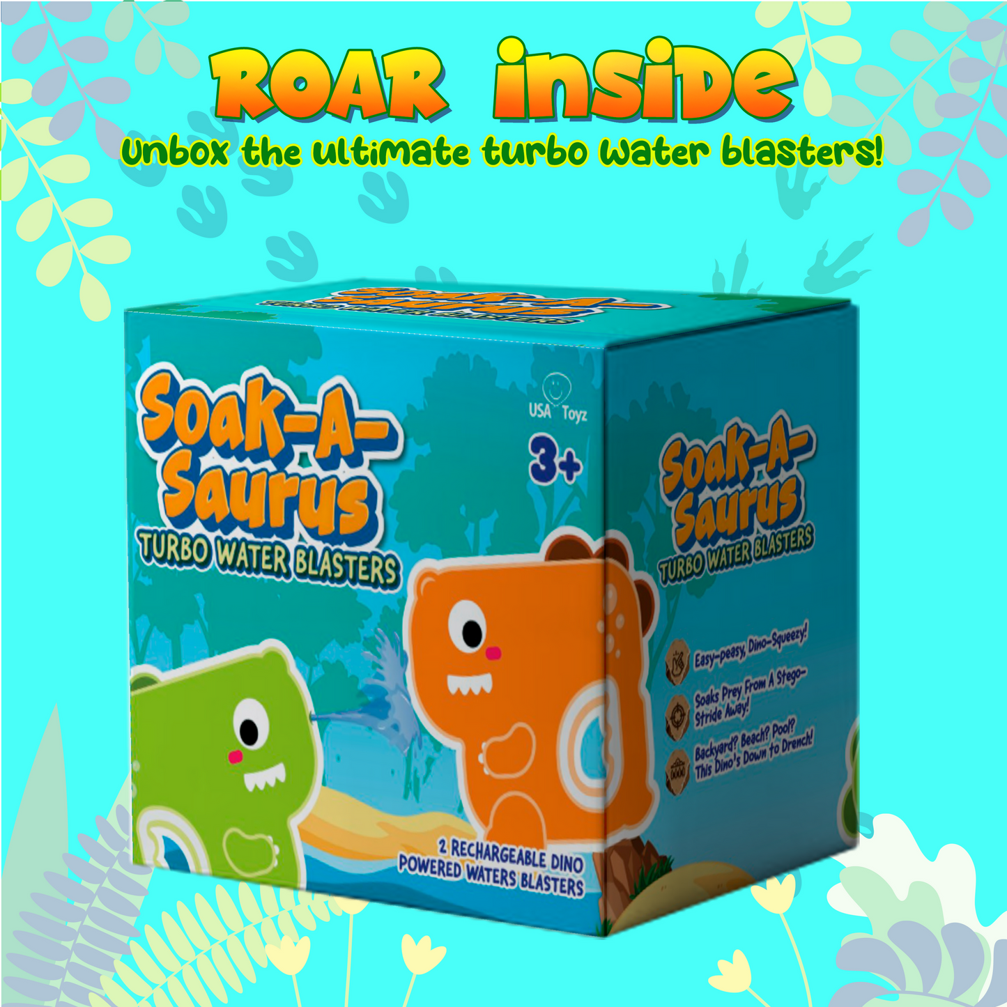 Green and orange water blaster-