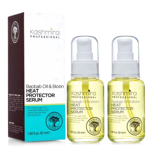 Kashmira Professional Baobab Oil & Biotin Professional Nourishing Heat Protector Serum - 2-Pack