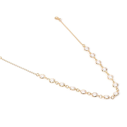 Pearl & Goldtone Station Choker Necklace