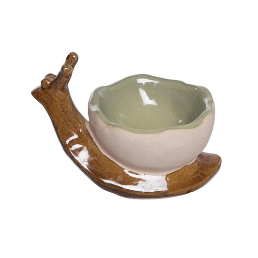 Ceramic Snail Shape Bowl Multicolored for Spring Serving and Entertaining