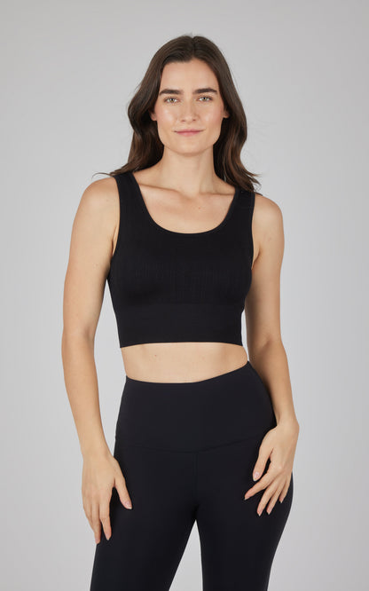 2 PK Seamless Cable Knit Texture Bra Top