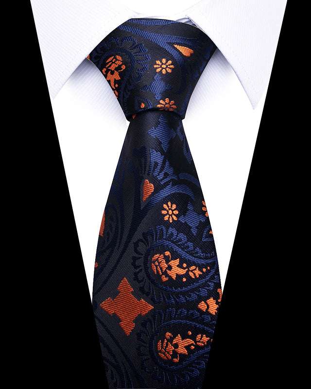 Midnight Paisley Orange-