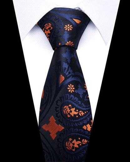 Midnight Paisley Orange-