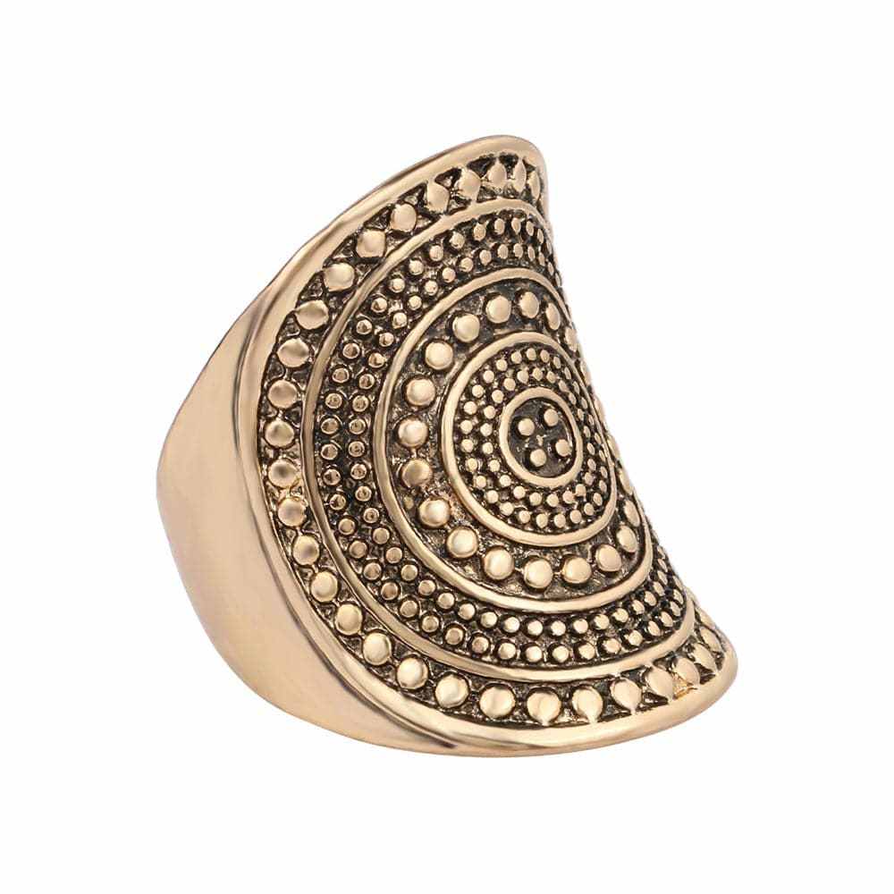 Goldtone Geometric Shield Band