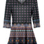 Black Grey Plaid Border Print