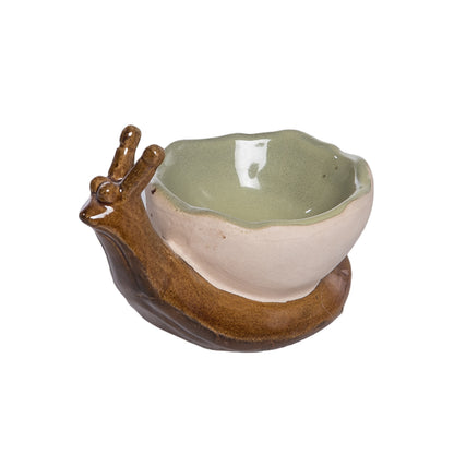 Ceramic Snail Shape Bowl Multicolored for Spring Serving and Entertaining