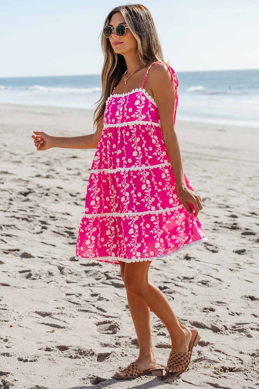 Threaded Pear Mina Ric Rac Patched Sleeveless Mini Dress