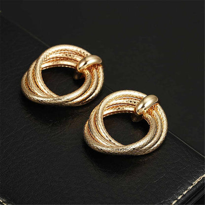 Goldtone Interwoven Hoop Earrings