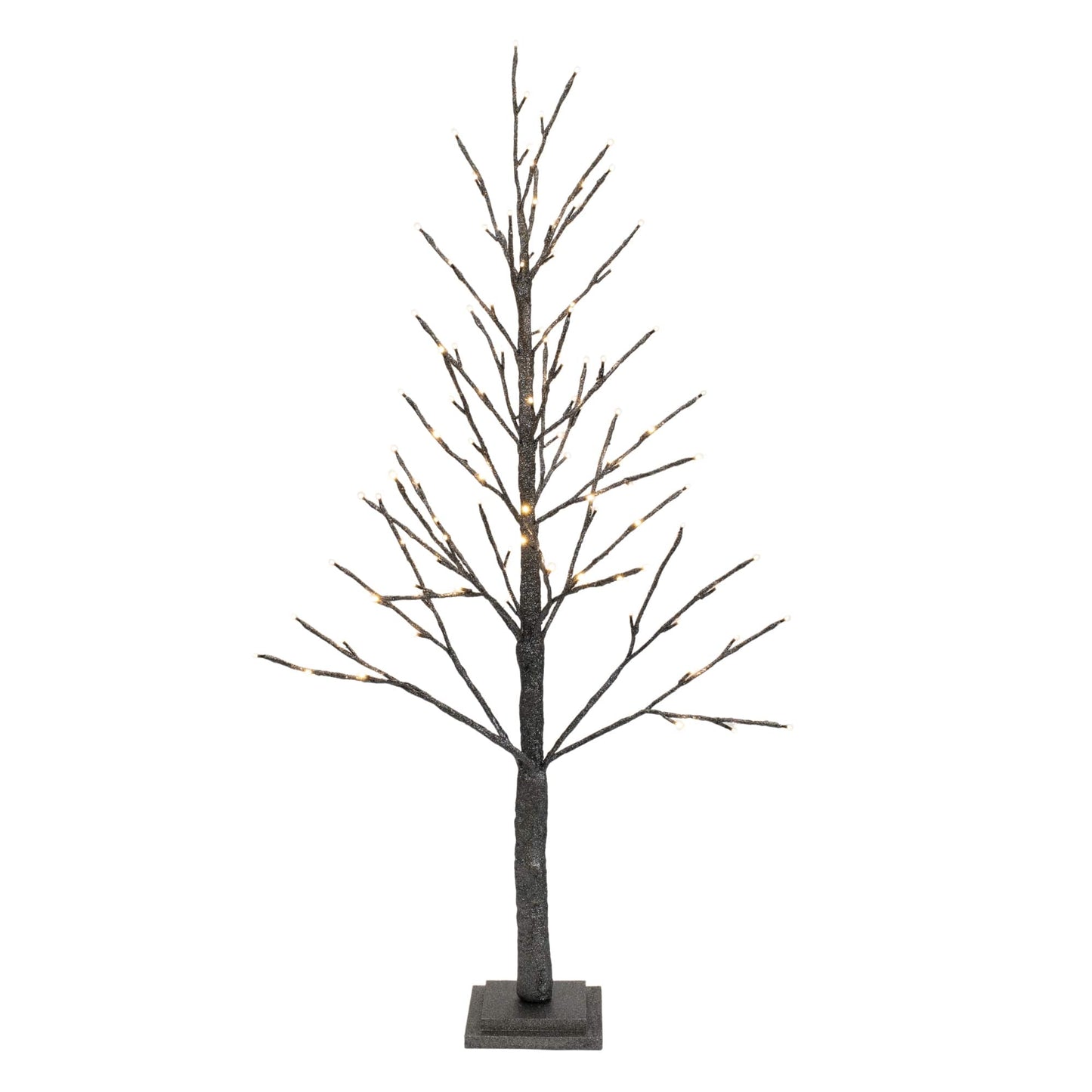 Melrose International LED Black Glittered Twig Tree 48"H