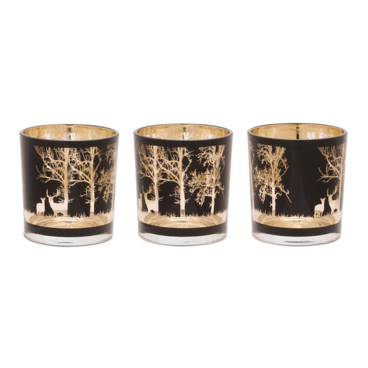 Melrose International Mossy Oak Deer Votive (Set of 3)