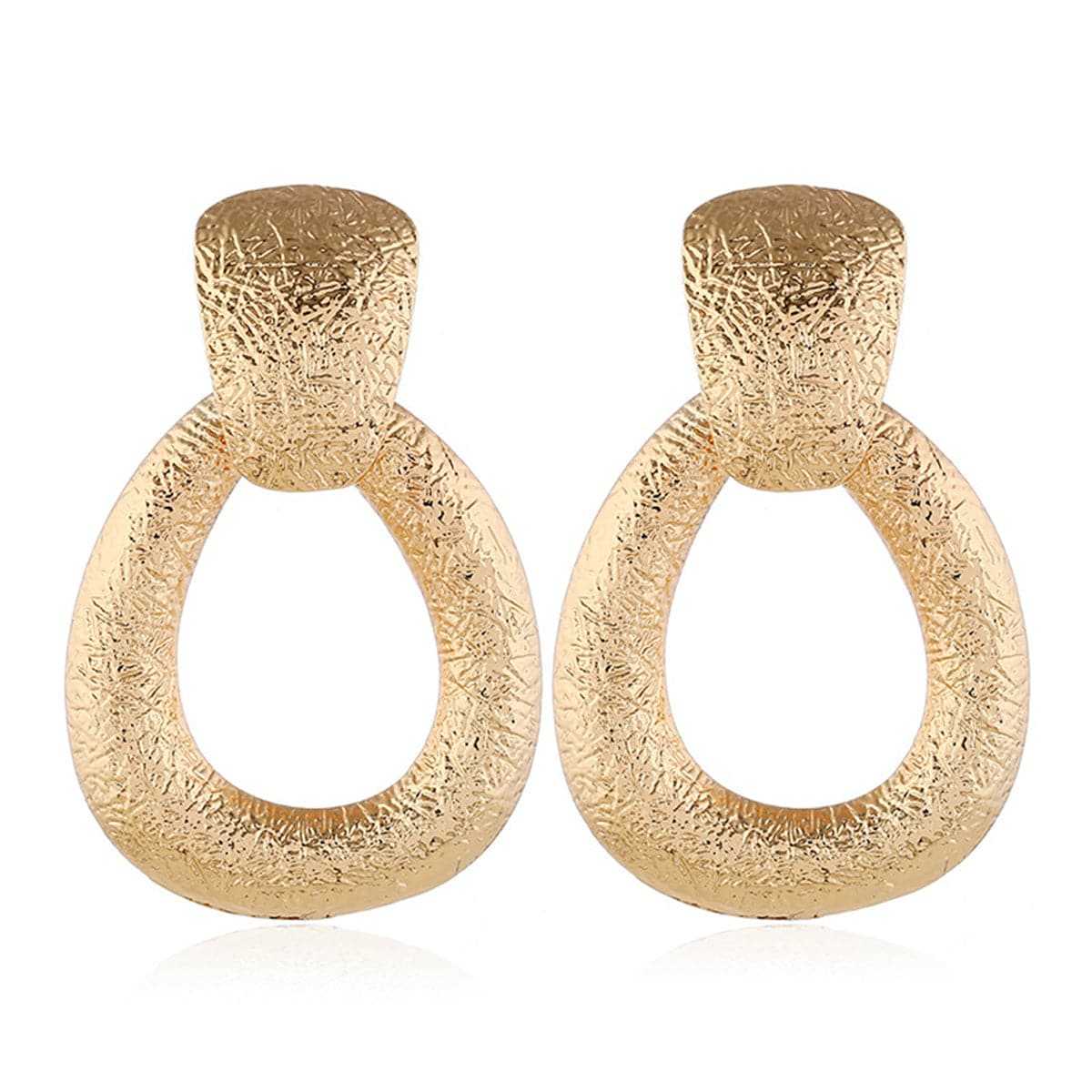 Goldtone Texture Drop Earrings