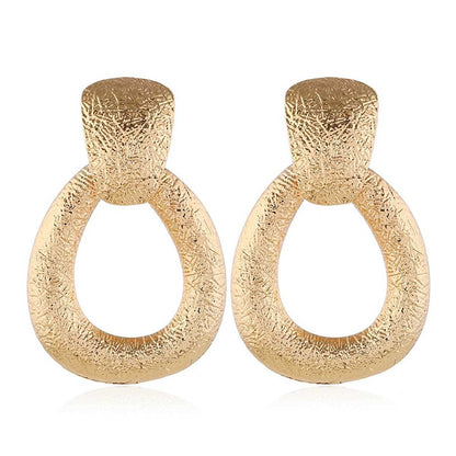 Goldtone Texture Drop Earrings