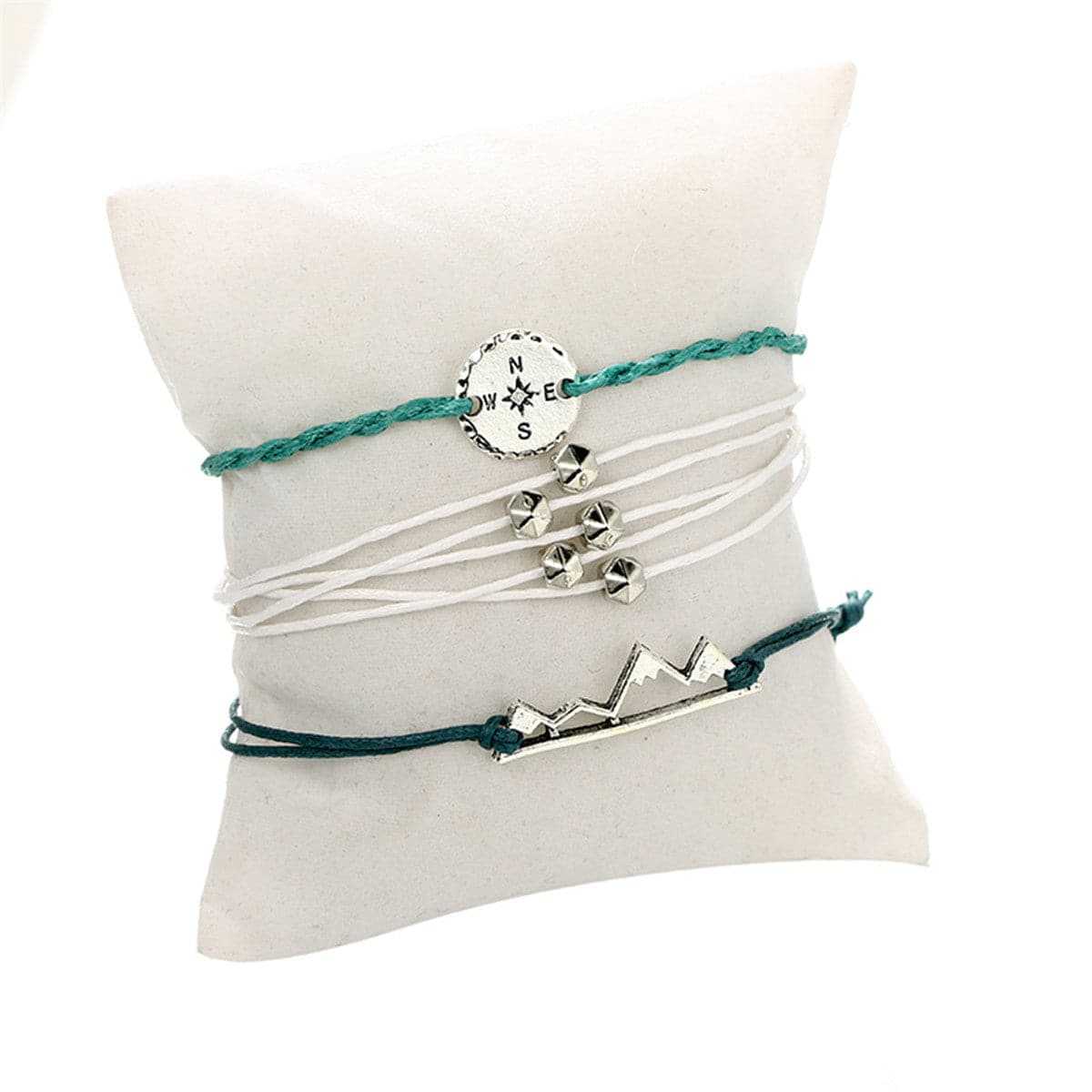 Vibre & Silvertone Mountain Peak Bracelet Set