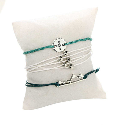 Vibre & Silvertone Mountain Peak Bracelet Set