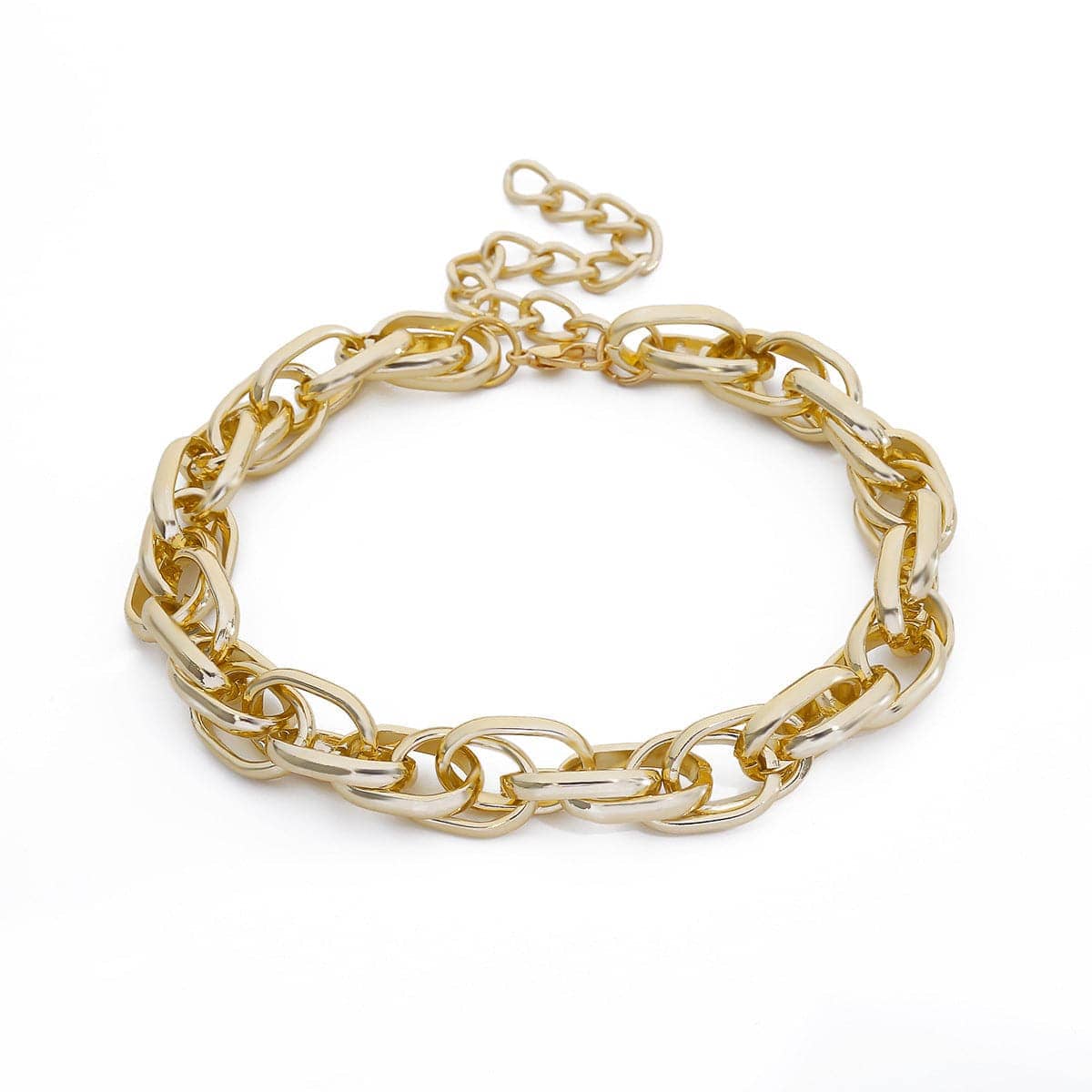 Goldtone Interlocked Chain Choker Necklace