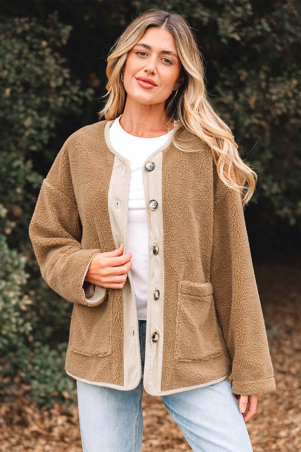 Lilisha Corduroy Edge Patchwork Jacket