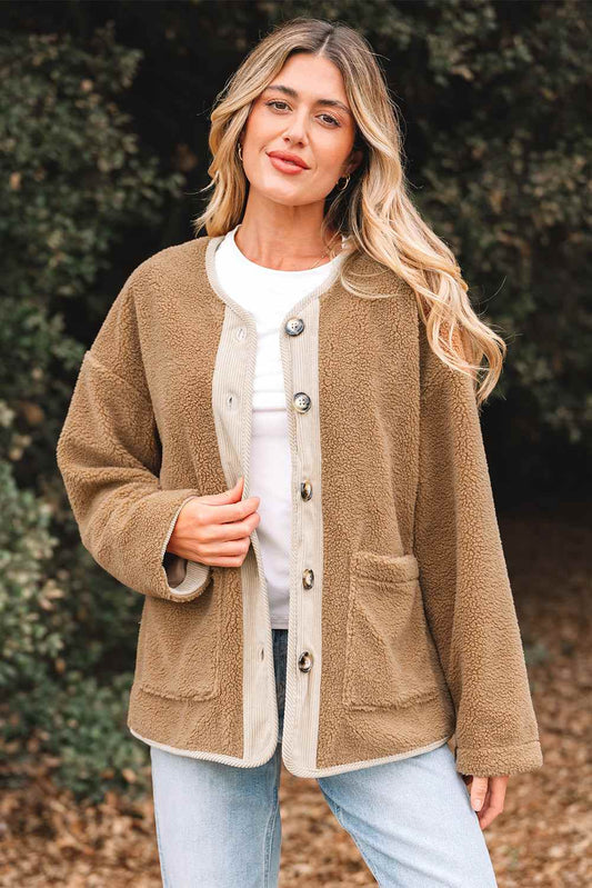Lilisha Corduroy Edge Patchwork Jacket