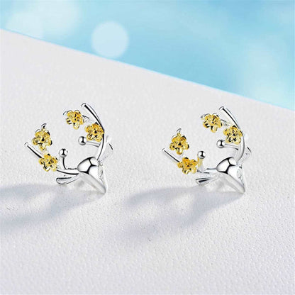 Two Tone Deer Stud Earrings