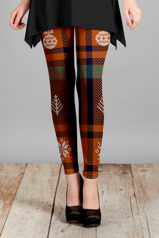 Brown Patchwork Holiday Print-