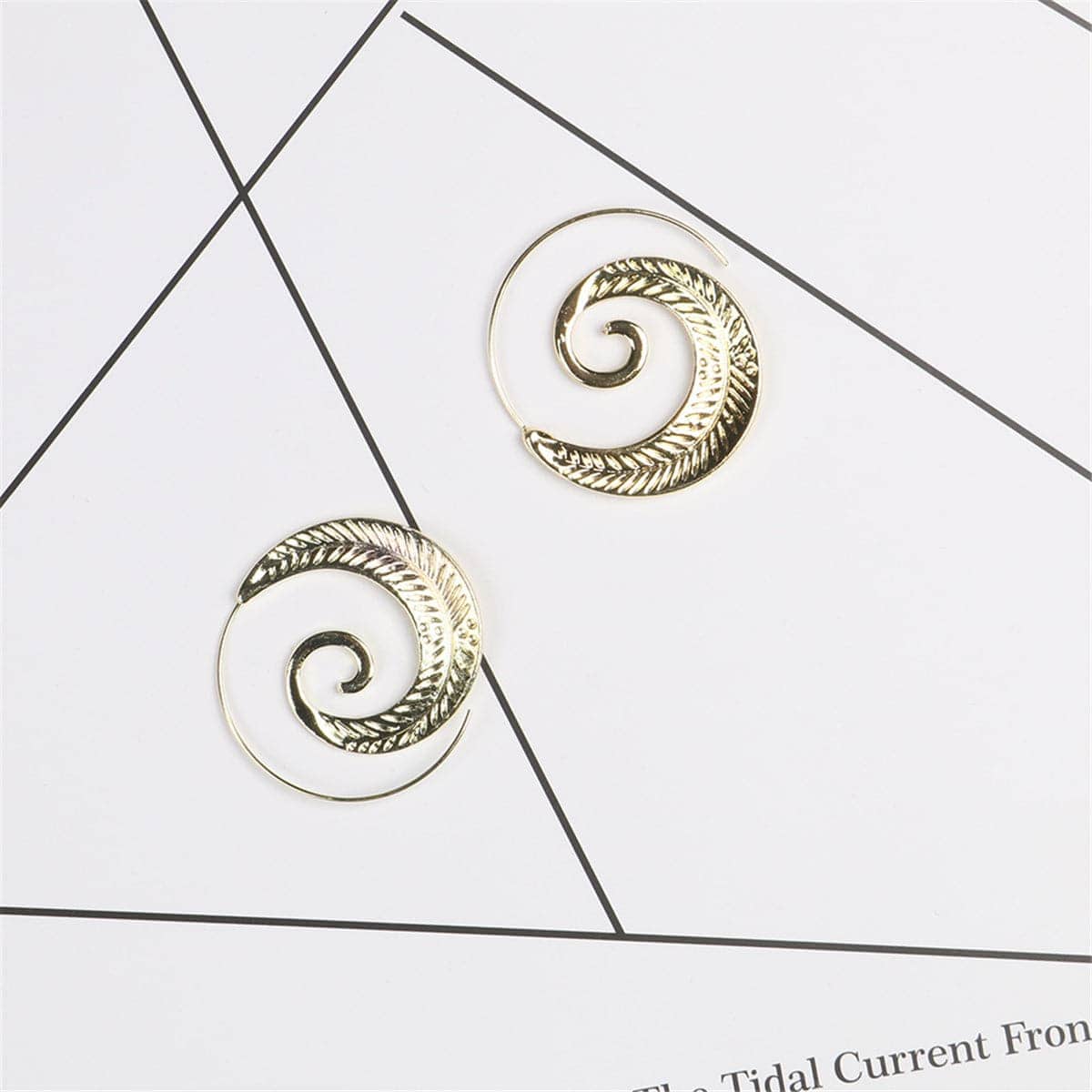 Goldtone Leaf Swirl Earrings