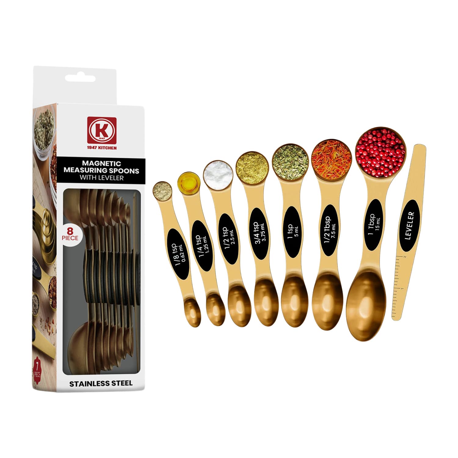 1947Kitchen 8-Piece: Double Sided Stackable Copper Magnetic