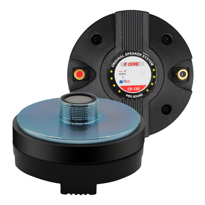 5 Core Compression Driver 3.5 Inch Tweeter Horn Throat 220W Peak Loud 8 Ohm Titanium Diaphragm - Black