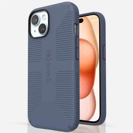 Speck Iphone 17e, 15 Case - Iphone 16e - Built for Magsafe, Drop Protection Grip – for Iphone 15, 16e, 14 and 13 - Scratch Resistant, Soft Touch, 6.1 Inch Phone Case - Candyshell Grip Blue/Faded Denim