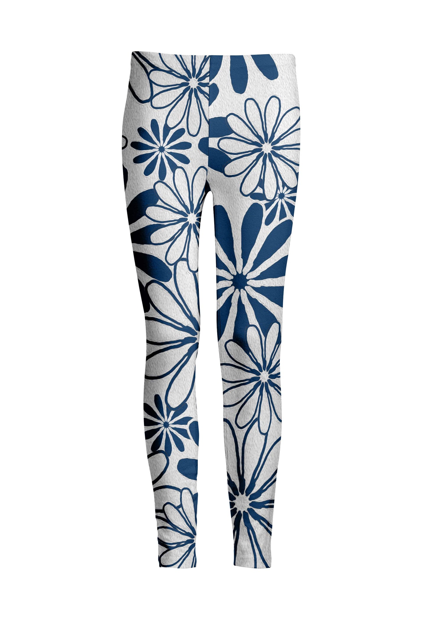 White Blue Oversized Floral-